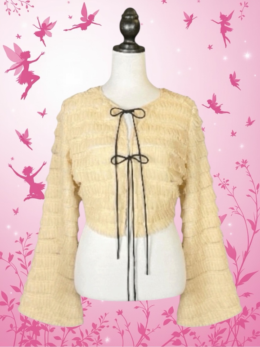 Urban Outfitters Kimchi Blue NWT Coquette Fairycore Indie Tiered Ruffle Top L
